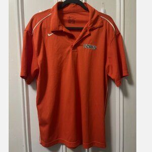 Nike Miami Hurricanes NCAA College Football Golf Polo Shirt Orange Men's Medium